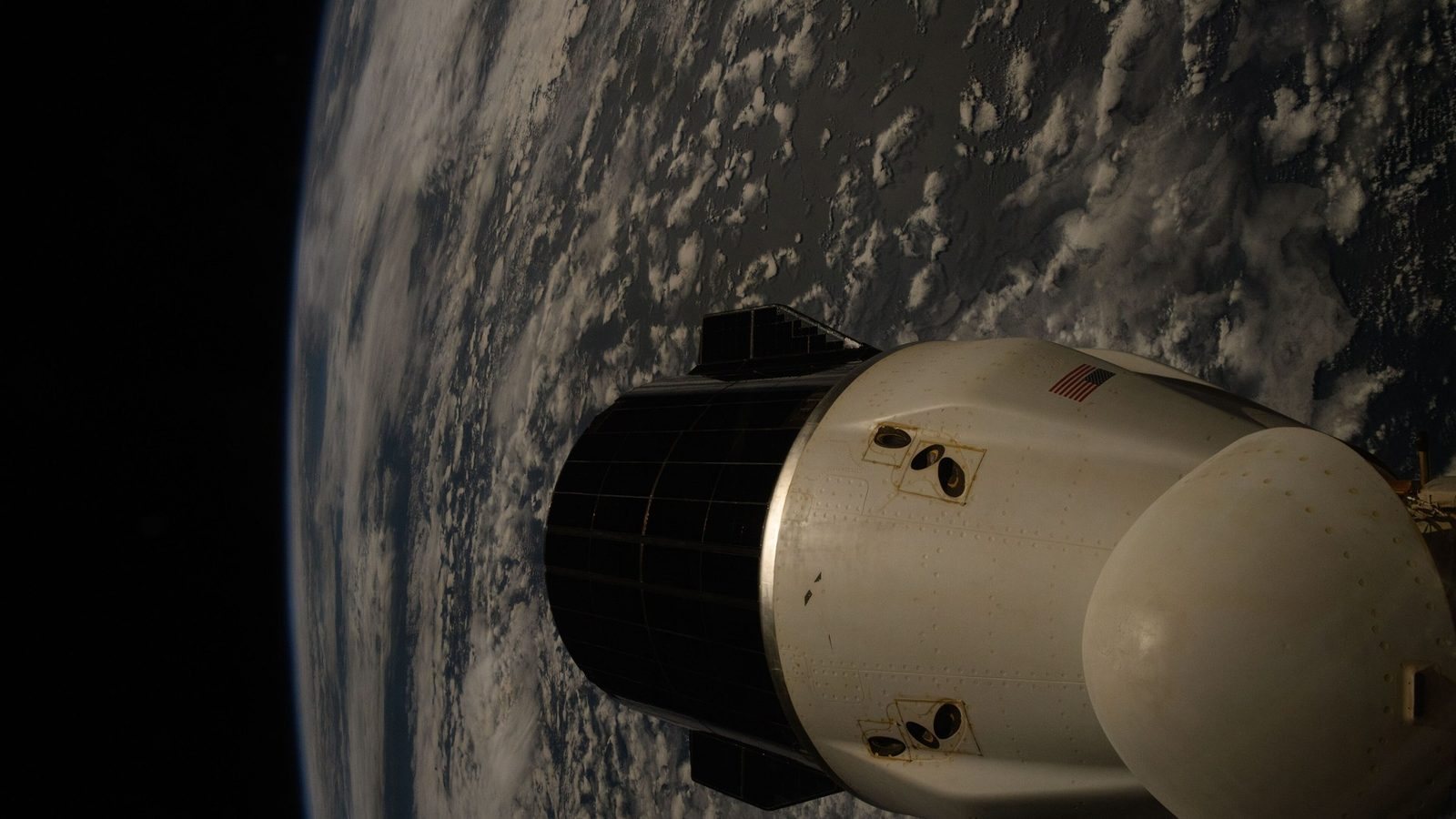 Dragon capsule in orbit