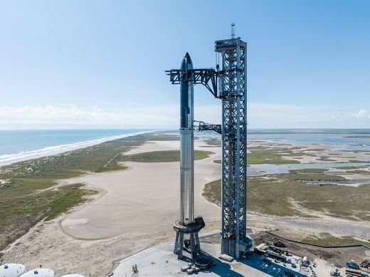 Starbase launch tower aerial