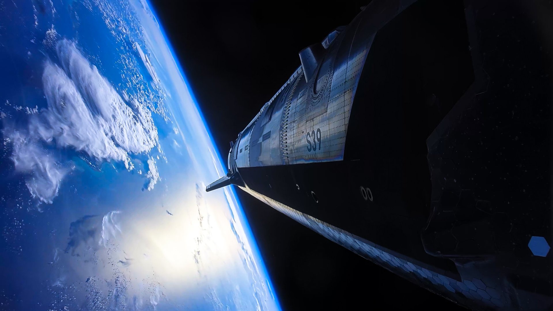 Starship in orbit over Earth